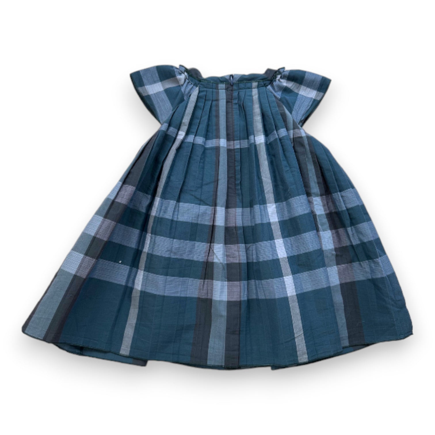 BURBERRY - Blau kariertes Kleid - 18 Monate