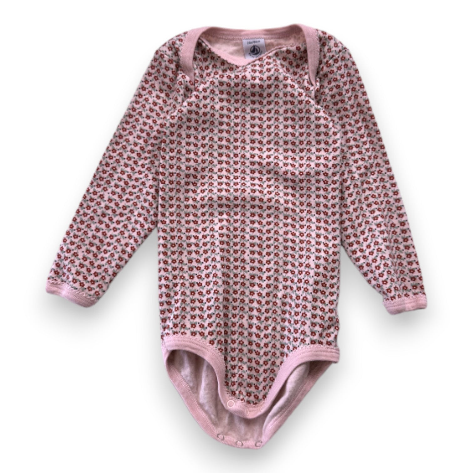 PETIT BATEAU - Body rose à fleurs - 2 ans