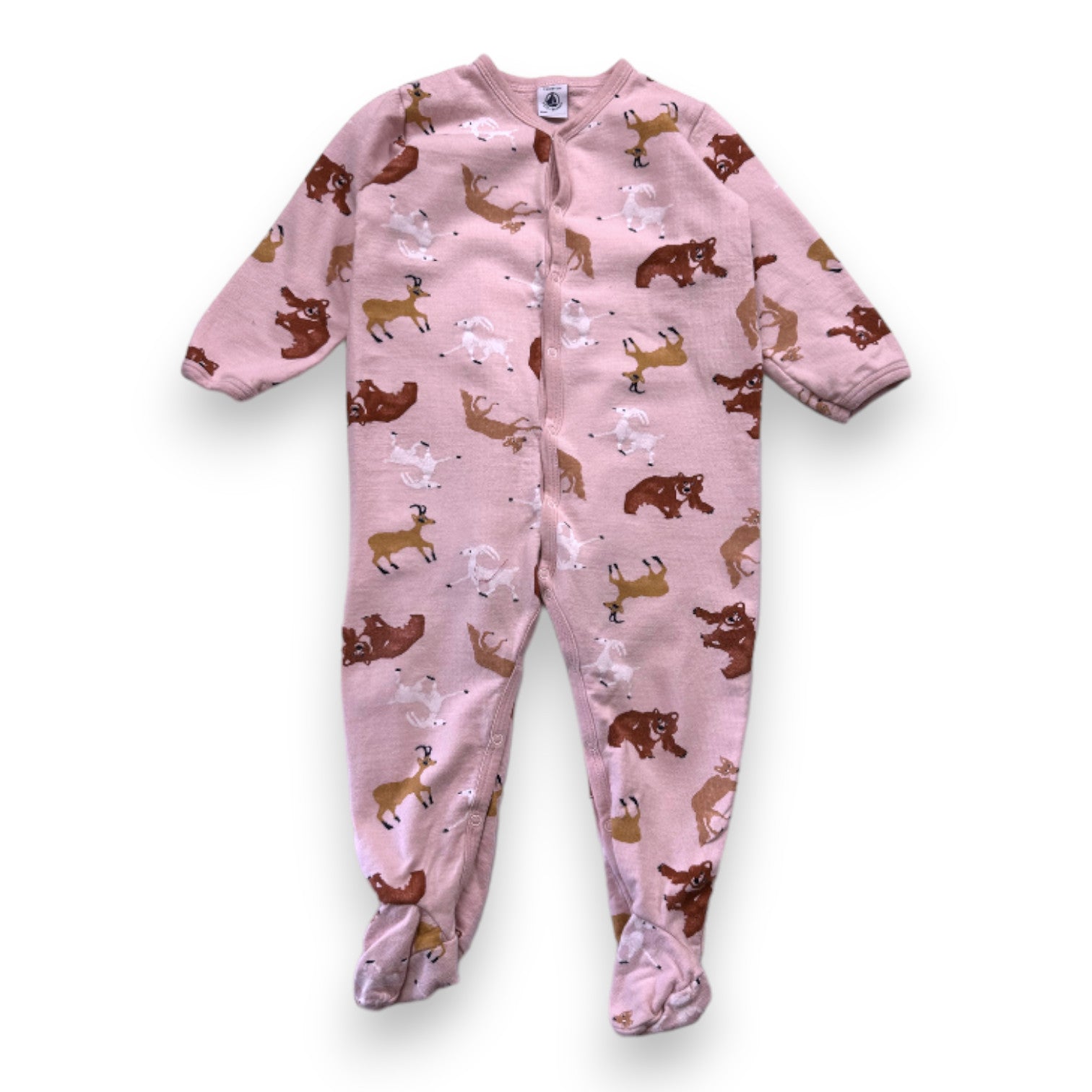 PETIT BATEAU - Pyjama rose avec chevres imprimés - 2 ans