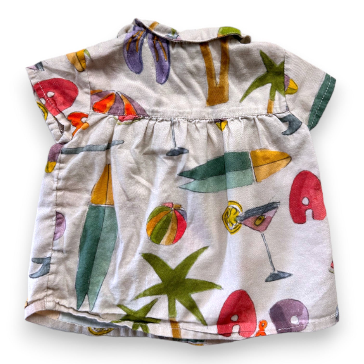 ARSÈNE ET LES PIPELETTES - Blouse beige avec imprimés - 18 mois