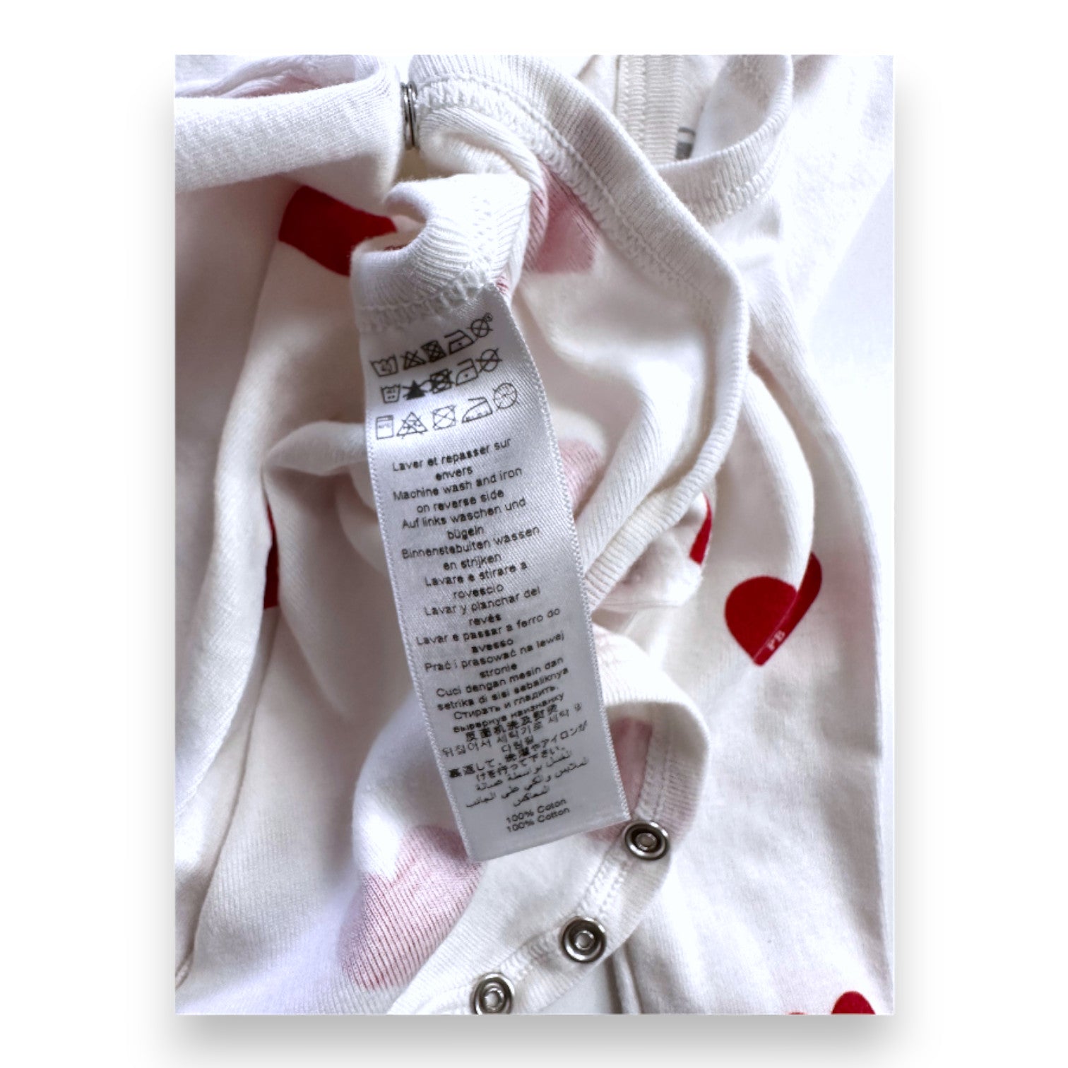 PETIT BATEAU - Set of 3 white bodysuits with hearts - 1 month