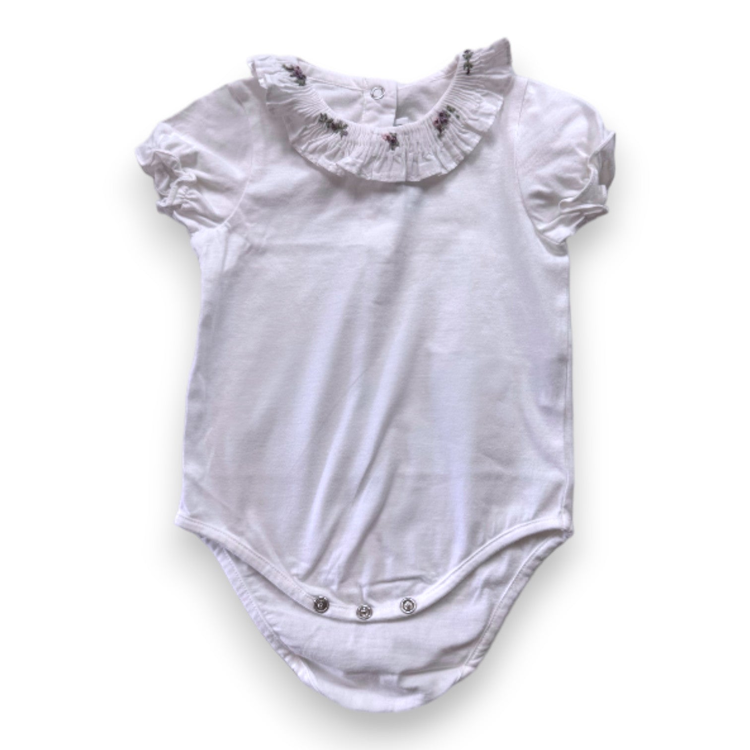 TARTINE & CHOCOLAT - Weißer Body mit besticktem Kragen - 6 Monate
