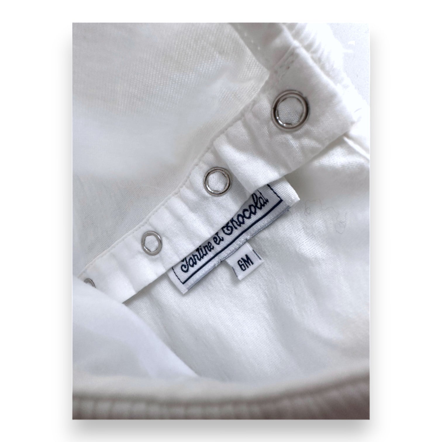 TARTINE & CHOCOLAT - Body blanc avec col brodé - 6 mois