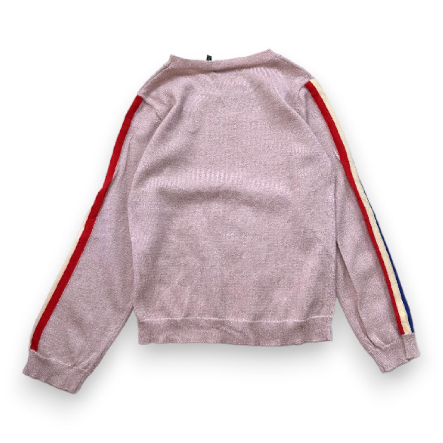 IKKS - Rosa-goldener Pullover mit Streifen an den Ärmeln - 8 Jahre