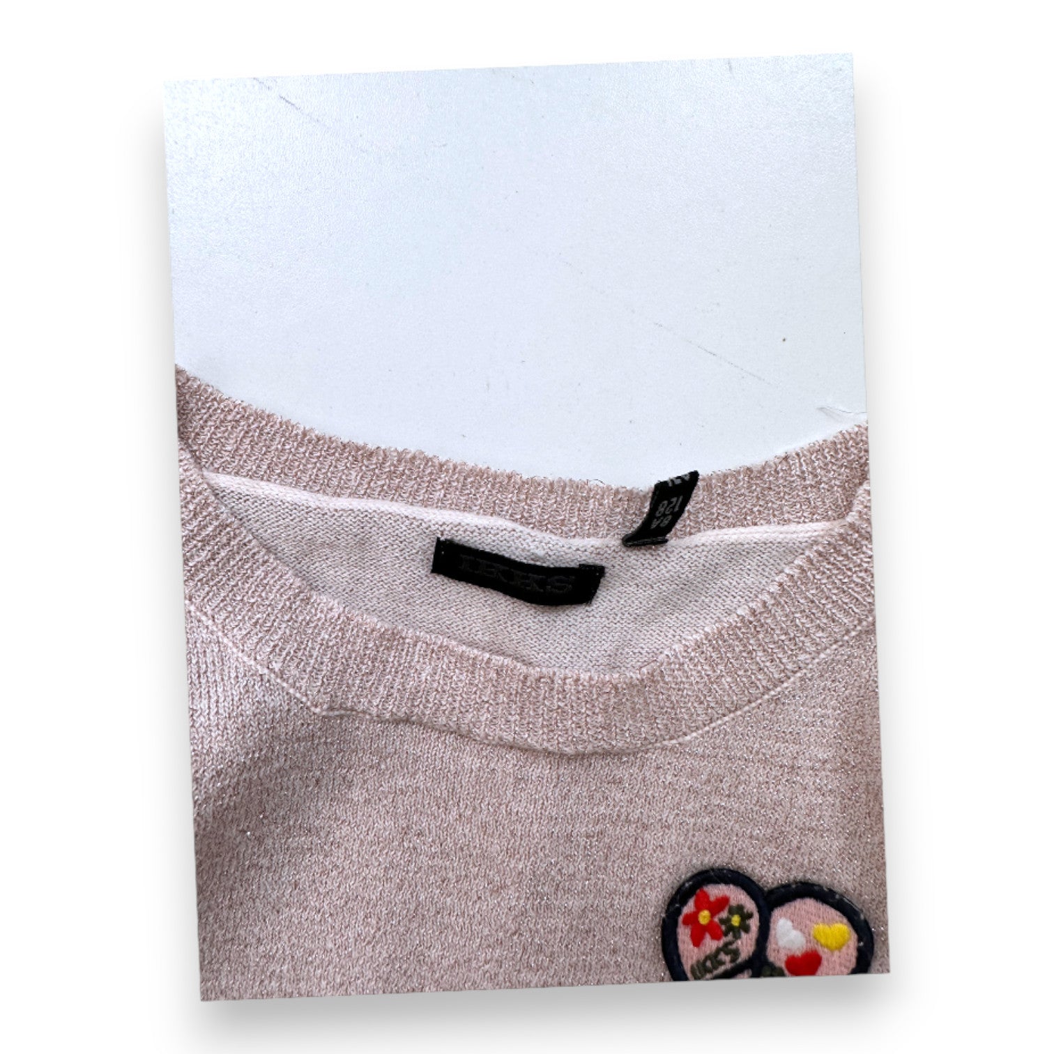 IKKS - Pink and gold sweater with stripes on the sleeves - 8 years