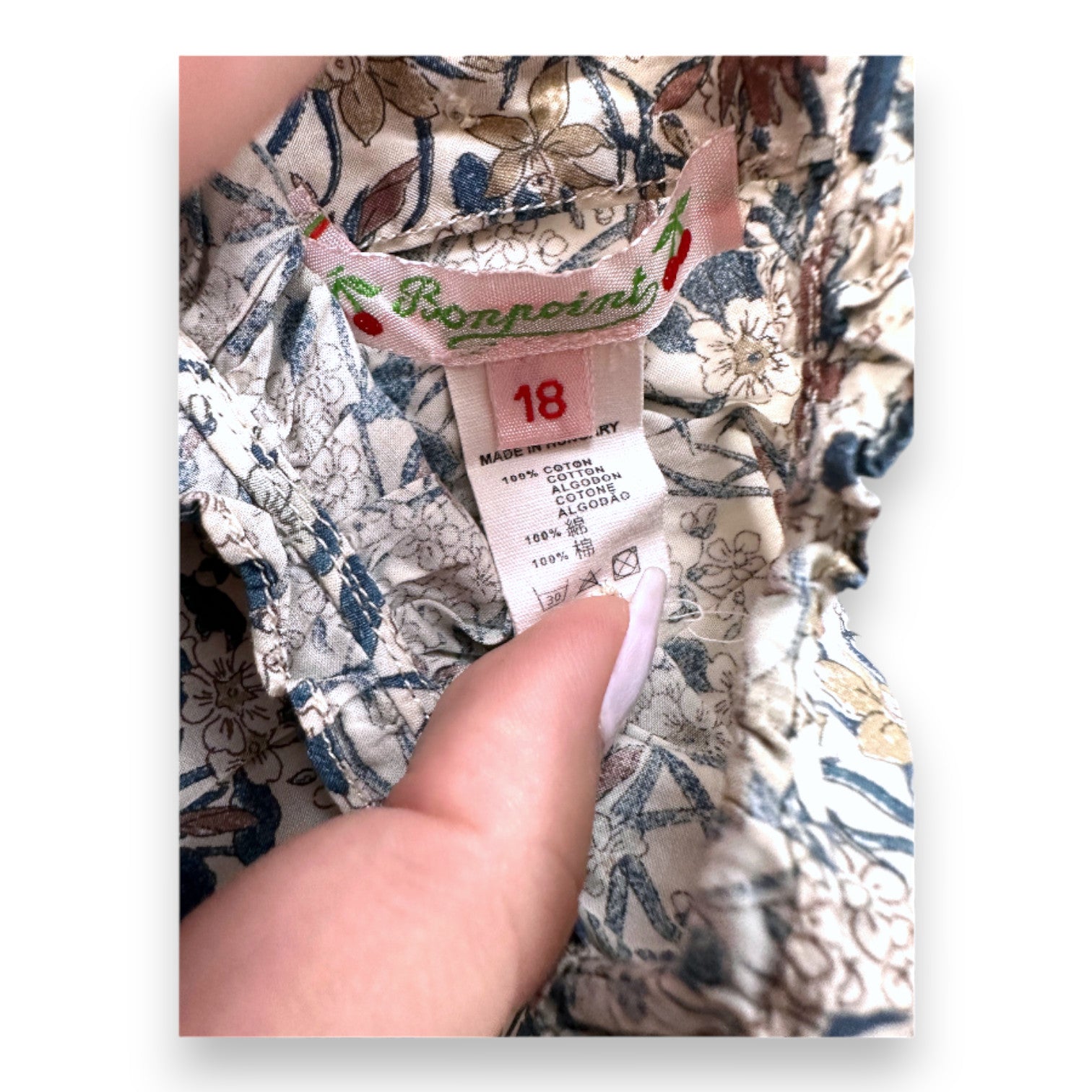 BONPOINT - Beige floral blouse - 18 months