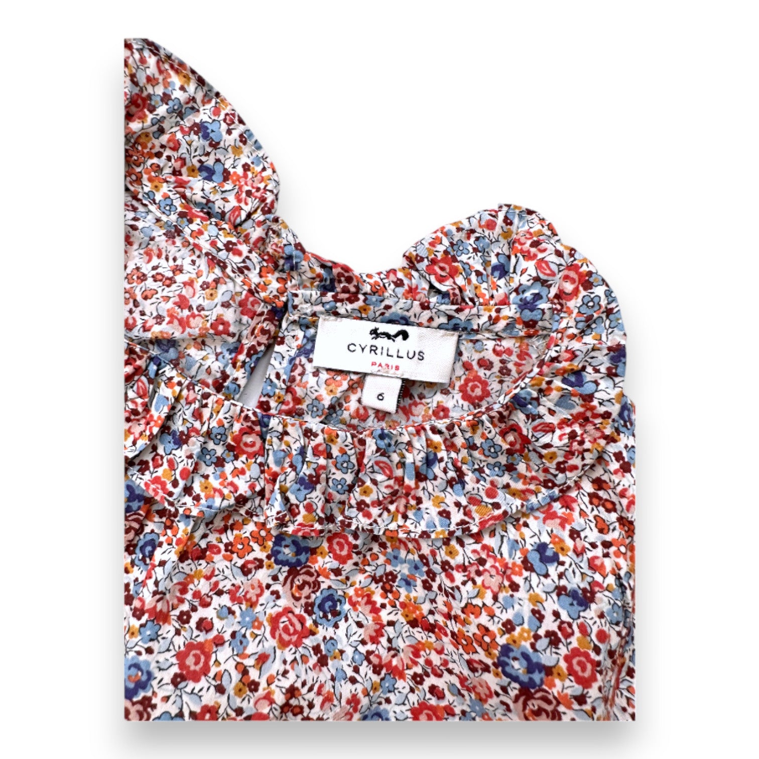 CYRILLUS - Weiße Bluse mit bunten Blumen - 6 Monate