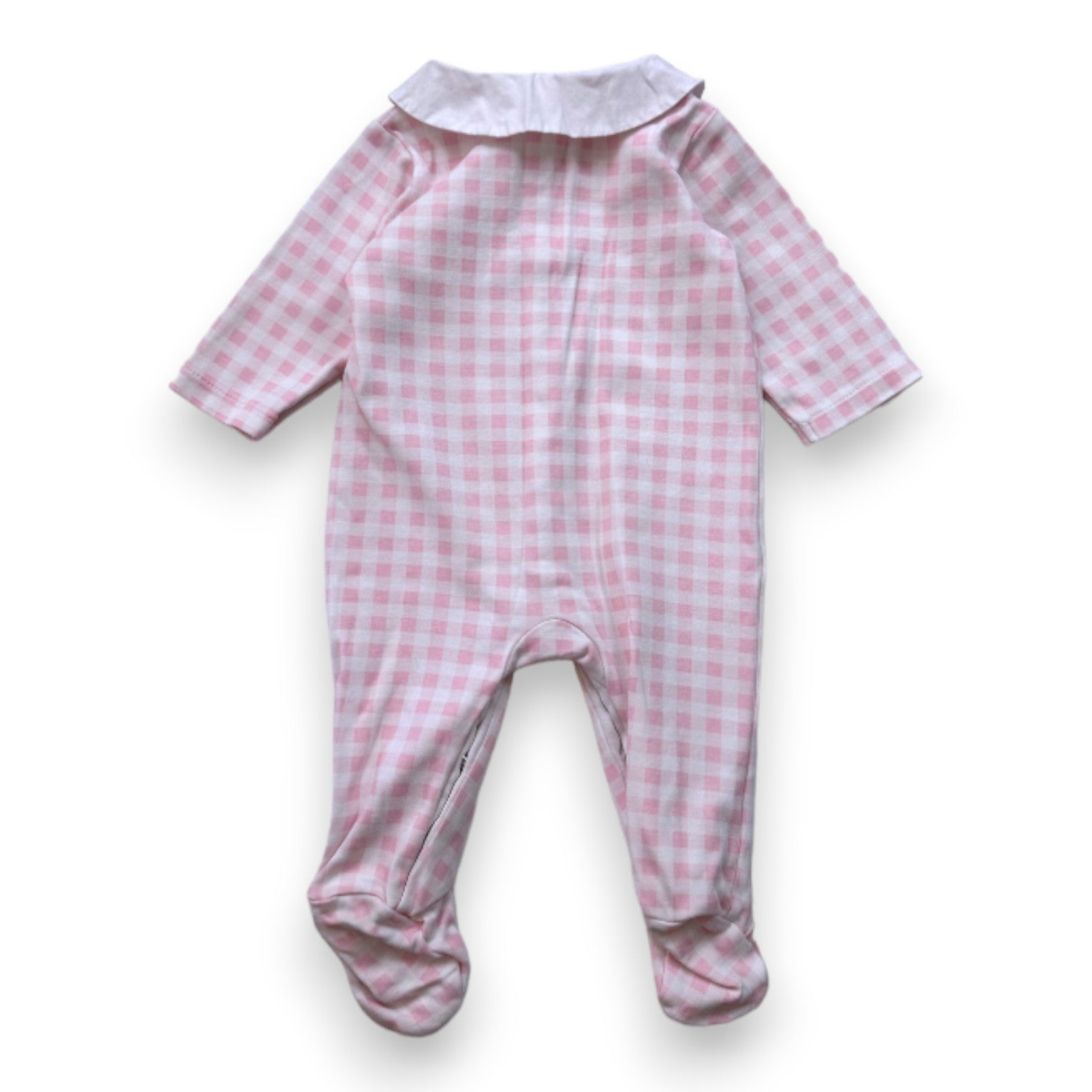 JACADI - Weiß-rosa karierter Pyjama - 3 Monate