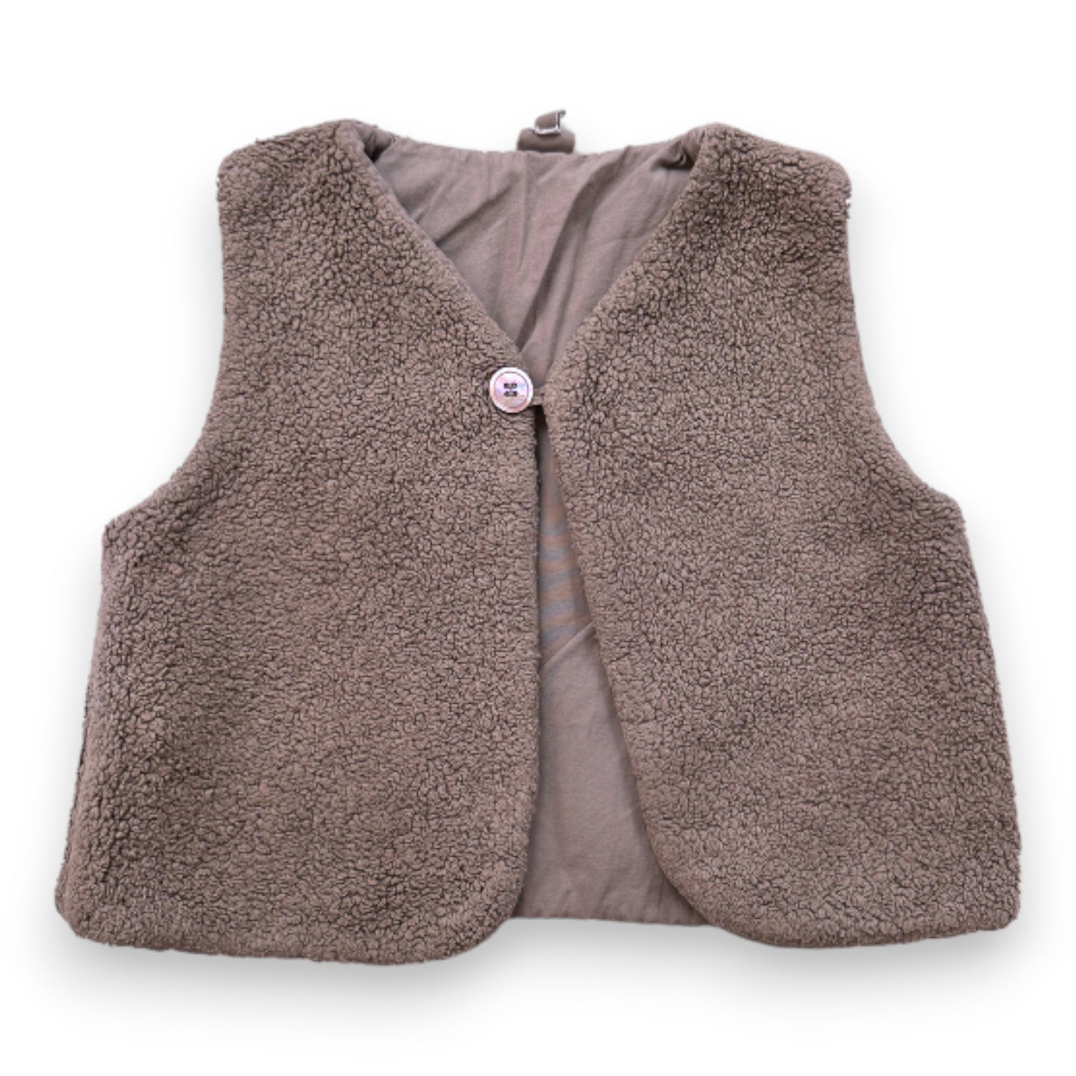 BONTON Gilet sans manches marron effet mouton 3 ans