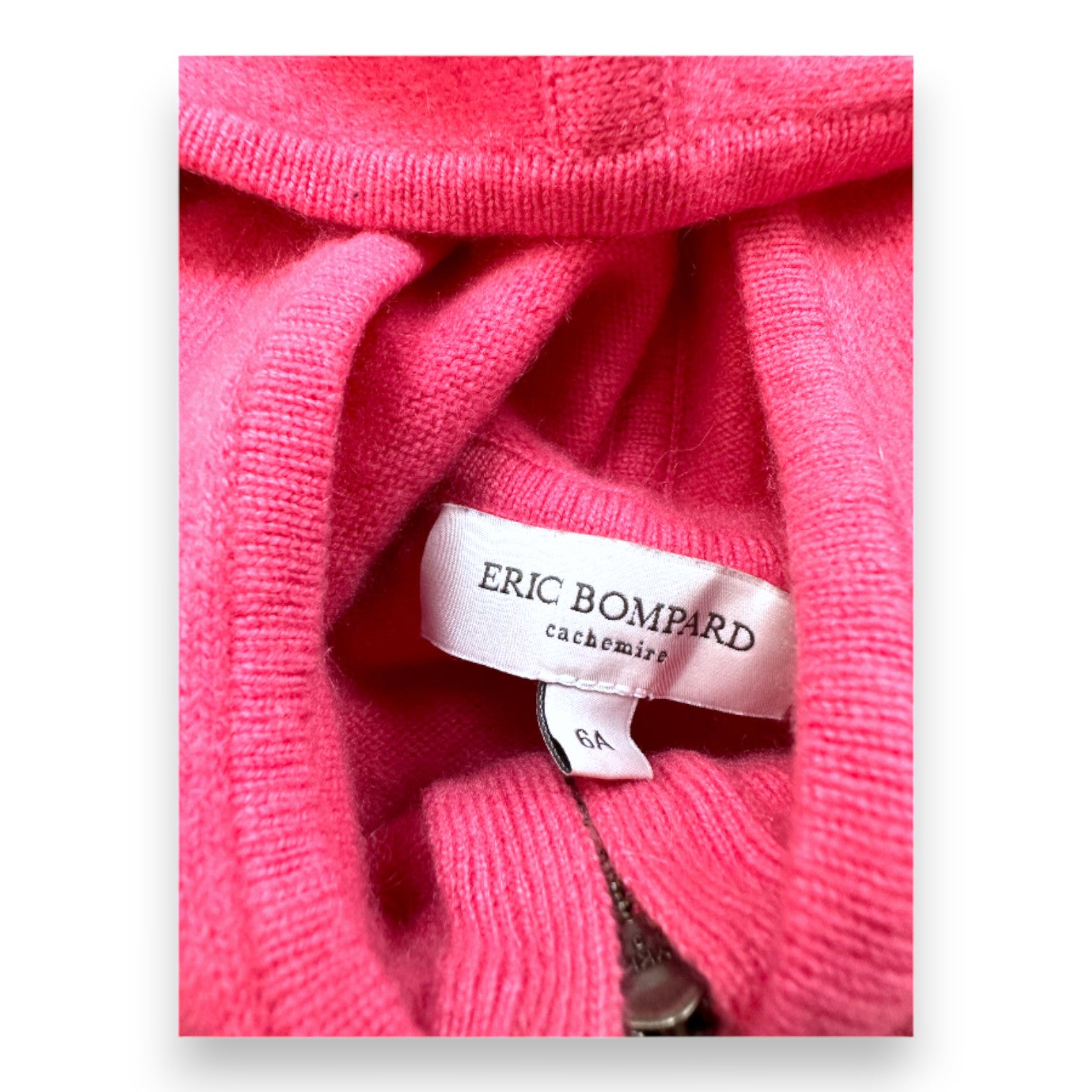 ERIC BOMPARD - Pink zipped cashmere cardigan - 6 years