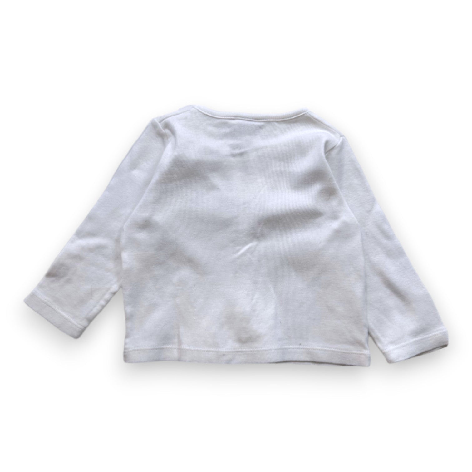 PETIT BATEAU - T-shirt à manches longues blanc - 6 mois