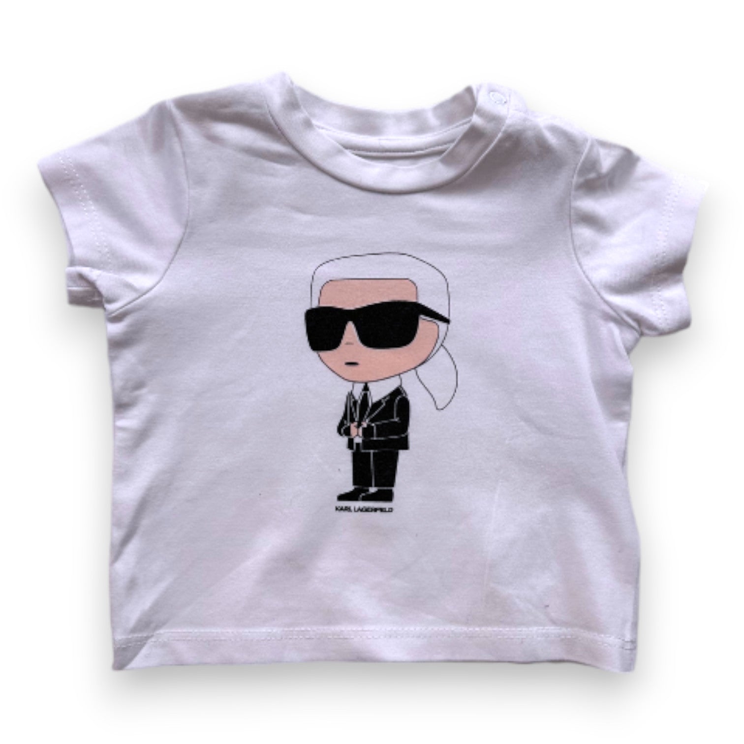 KARL LAGERFELD - Weißes Kurzarm-T-Shirt mit Aufdruck - 6 Monate