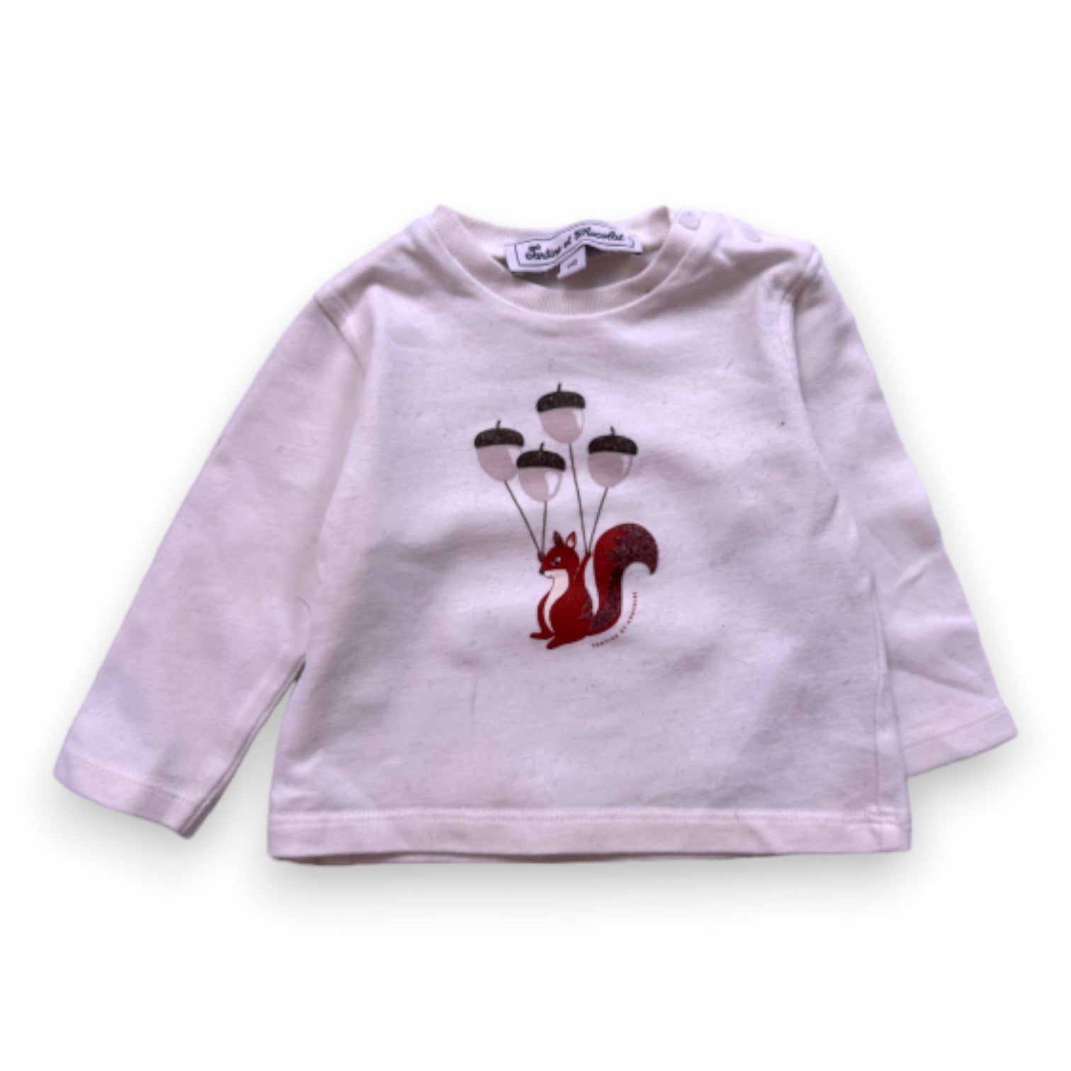 TARTINE & CHOCOLAT - T-shirt blanc à manches longues avec imprimé - 6 mois