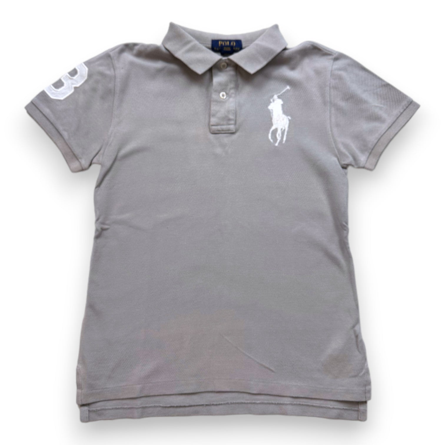 RALPH LAUREN - Graues Kurzarm-Poloshirt - 10 Jahre