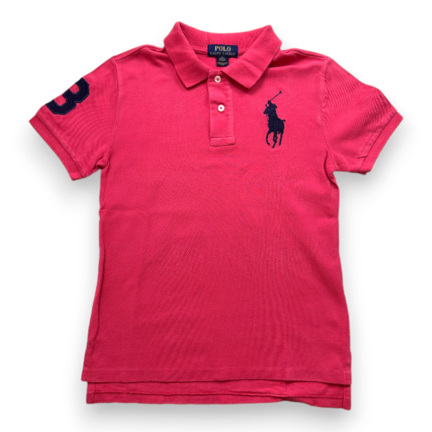 RALPH LAUREN - Rotes Kurzarm-Poloshirt - 10 Jahre