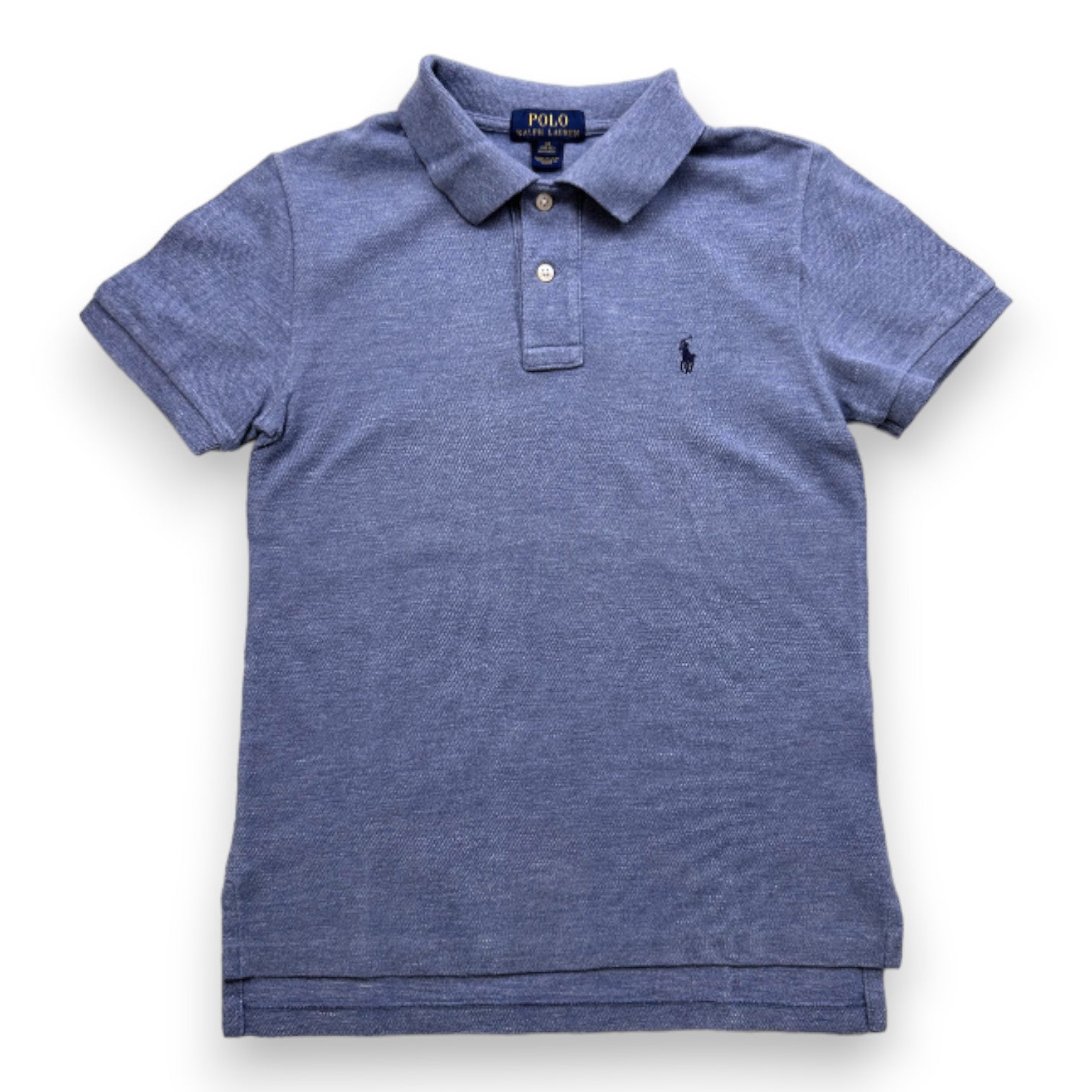 RALPH LAUREN - Blaues Kurzarm-Poloshirt - 10 Jahre