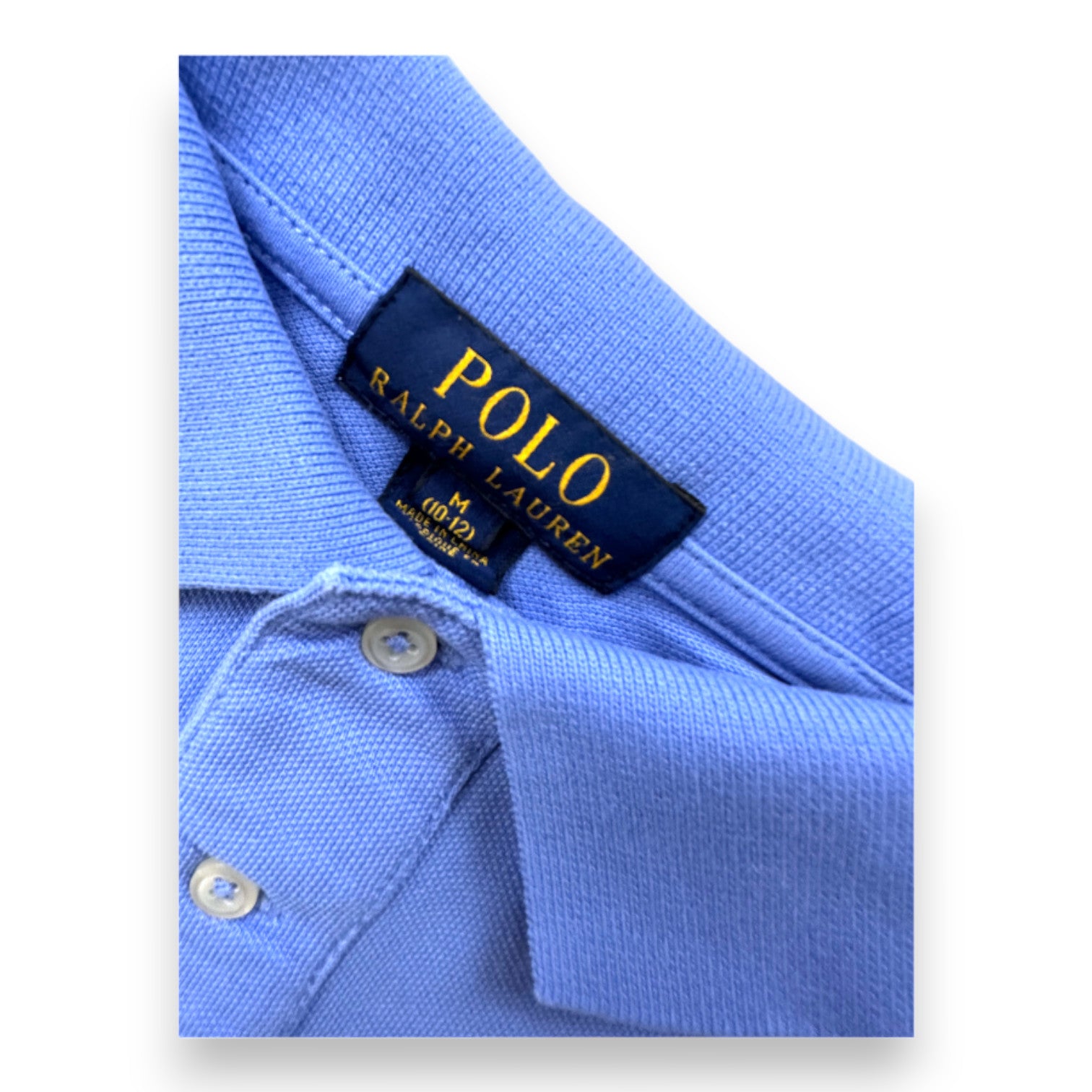 RALPH LAUREN - Blaues Kurzarm-Poloshirt - 10 Jahre