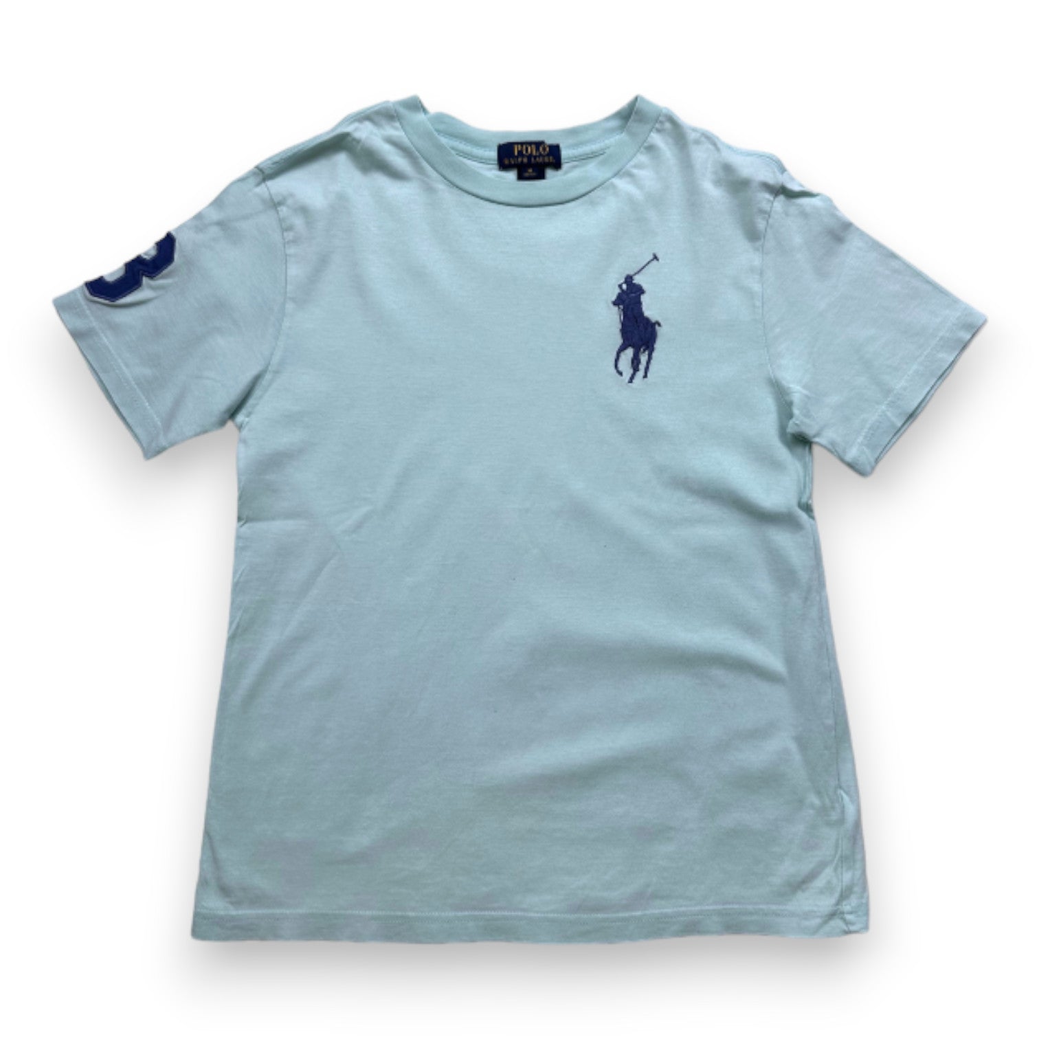 RALPH LAUREN - Blaues Kurzarm-T-Shirt - 10 Jahre