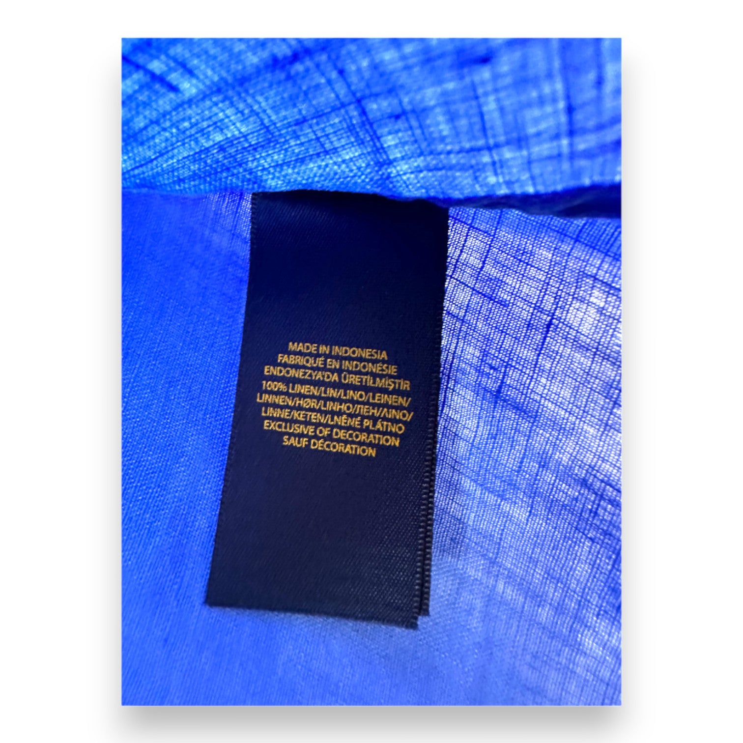 RALPH LAUREN - Chemise bleue en lin - 10 ans