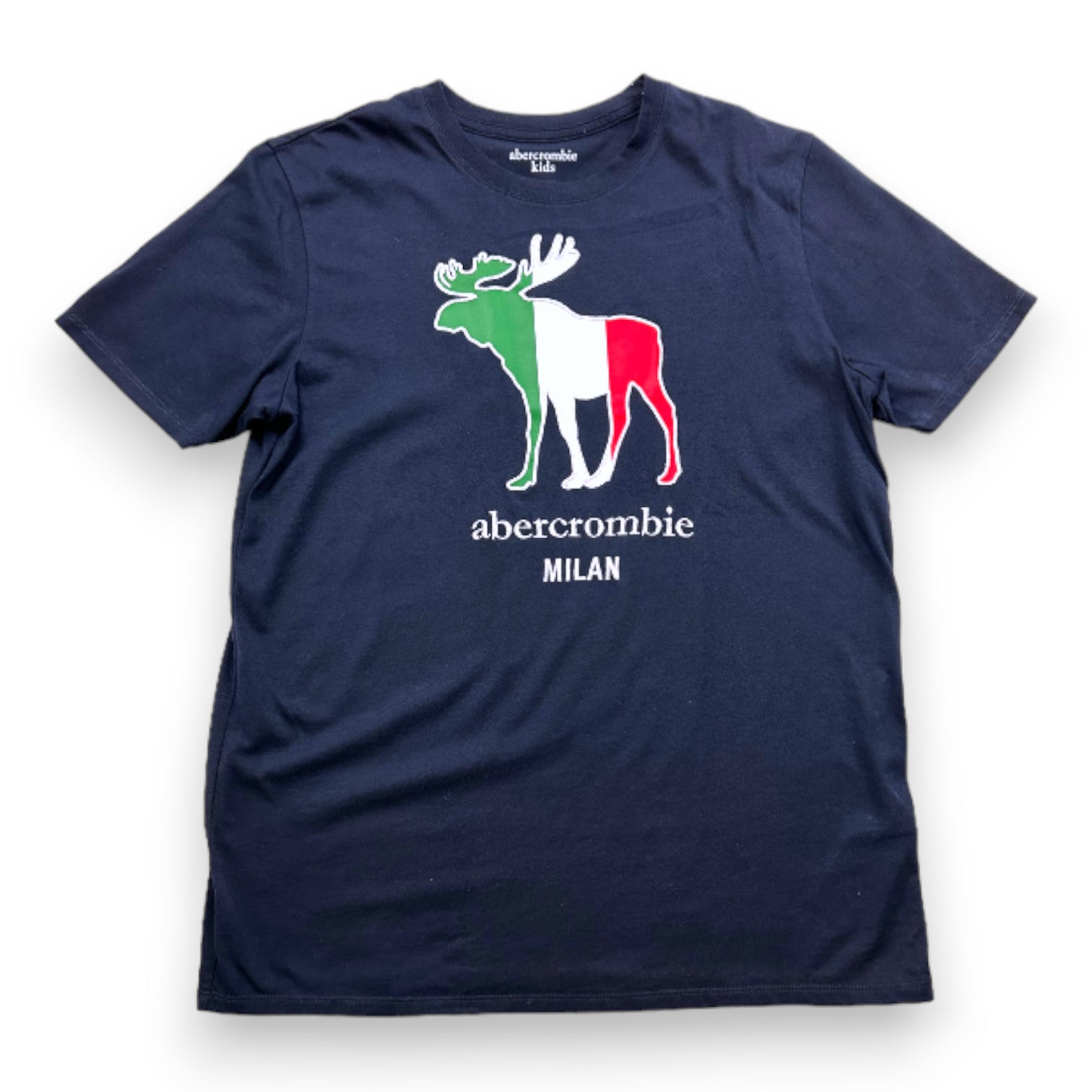 ABERCROMBIE - T-shirt noir à manches courtes avec imprimé - 13 ans
