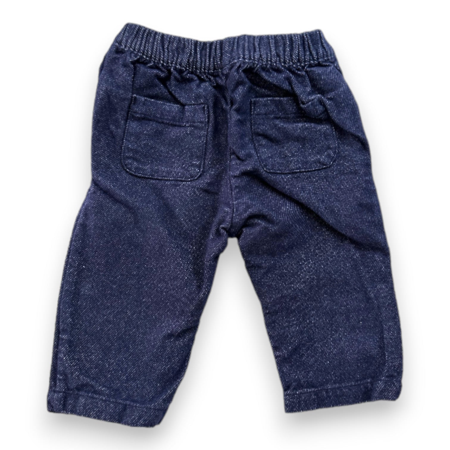 NATALYS - Navy blue denim-effect pants - 6 months