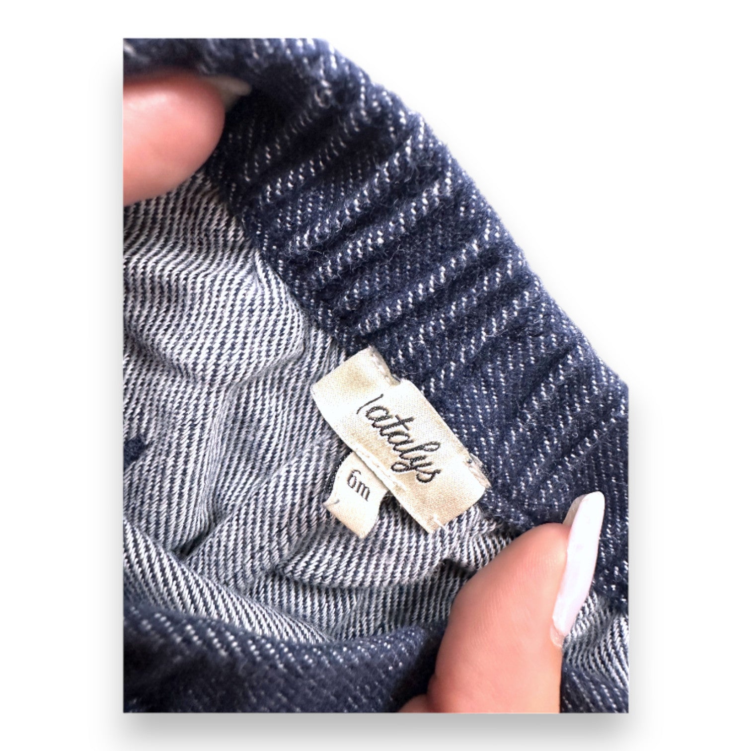 NATALYS - Navy blue denim-effect pants - 6 months