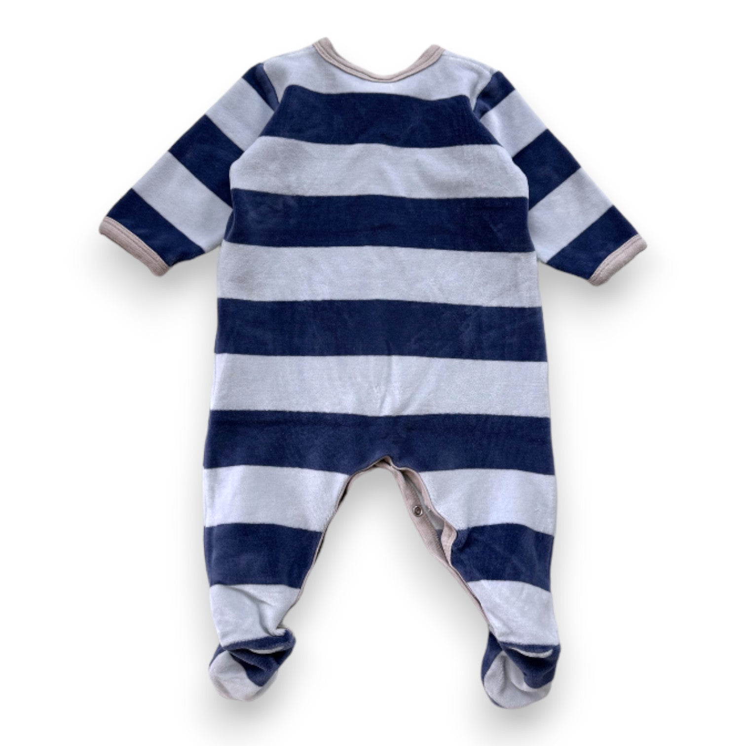 PETIT BATEAU - Blue striped pajamas - 6 months