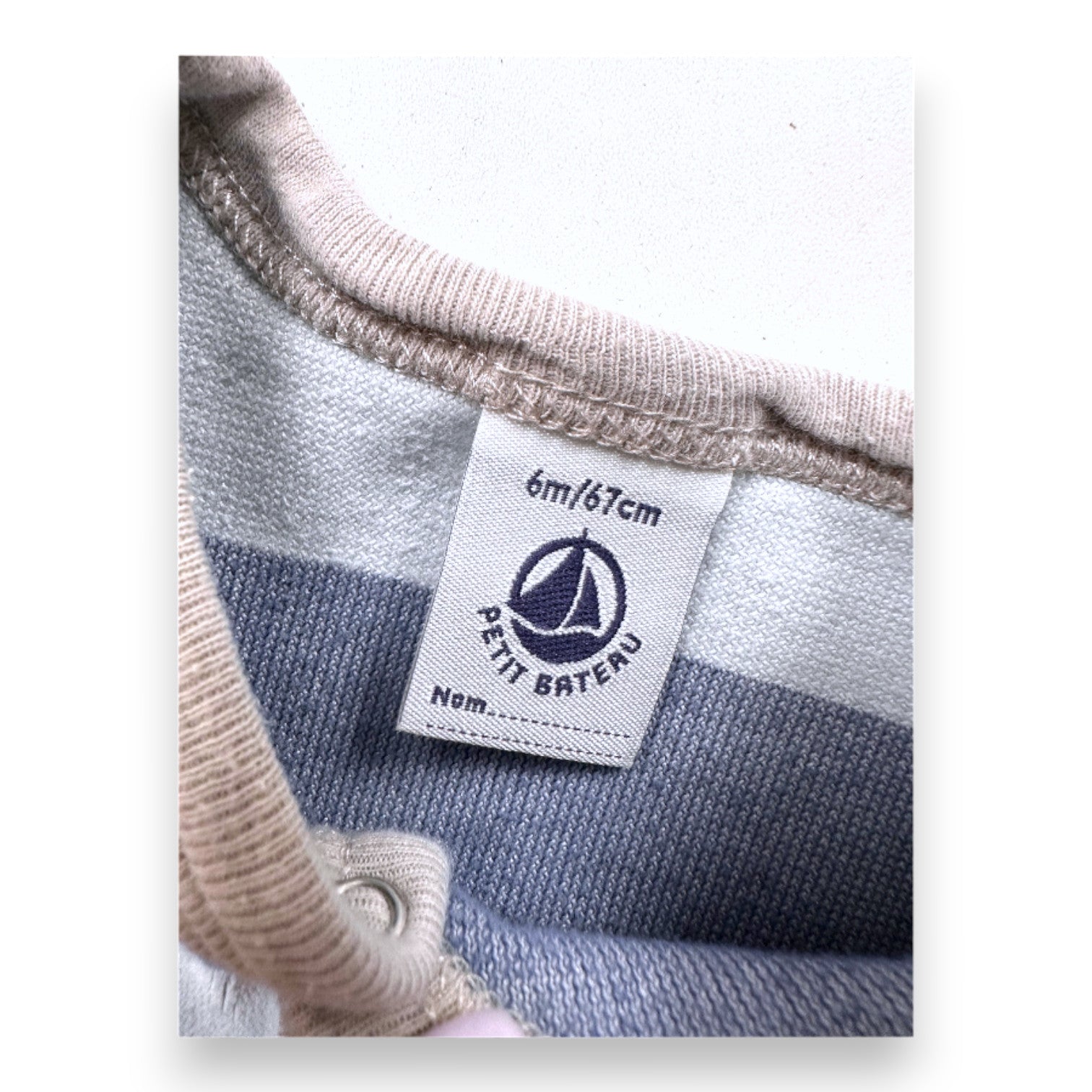 PETIT BATEAU - Blue striped pajamas - 6 months