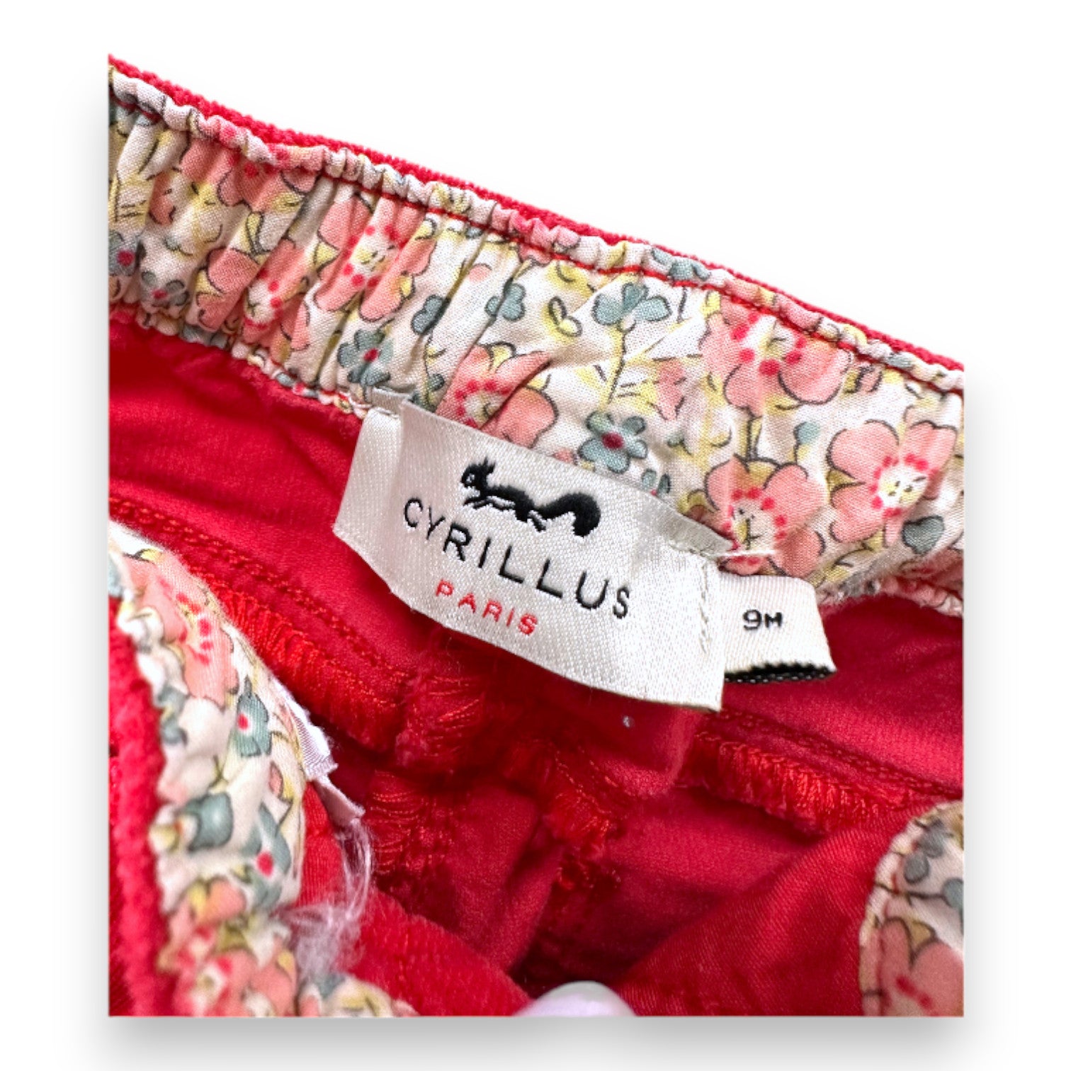 CYRILLUS - Pantalon rouge en velours - 9 mois