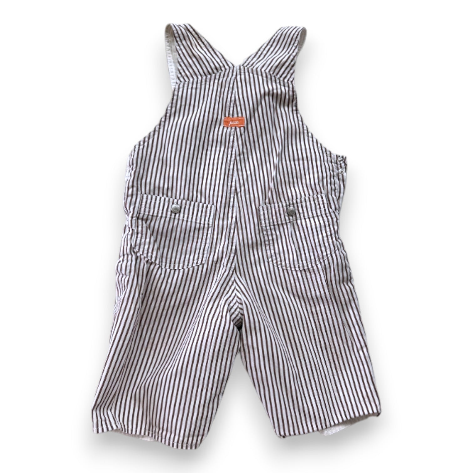 JACADI - White and brown striped overalls - 3 months