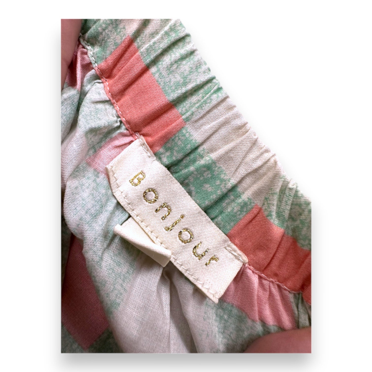 HELLO - Beige, grün und orange karierter Rock - 8 Jahre alt