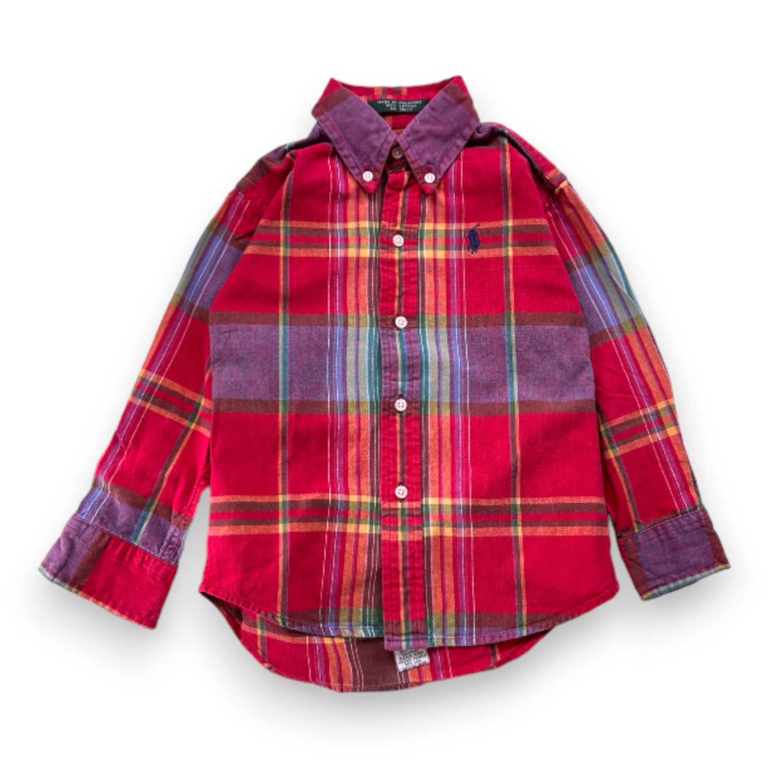 RALPH LAUREN - Chemise rouge à carreaux - 4 ans