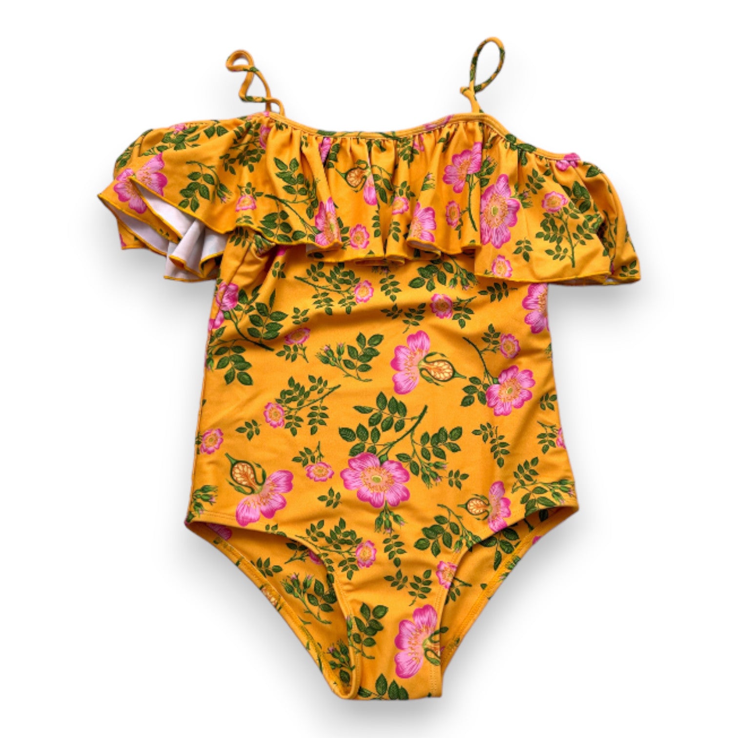 COCO AND GINGER - Maillot de bain 1 pièce jaune à fleurs - 8 ans