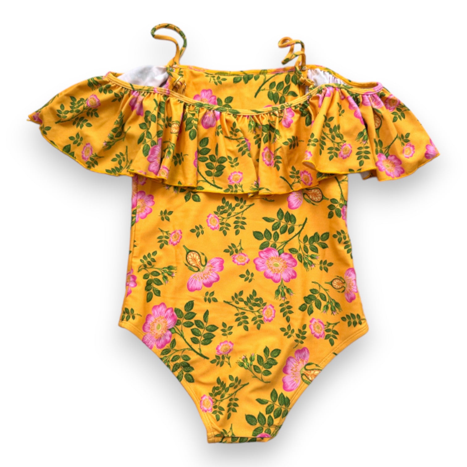 COCO AND GINGER - Maillot de bain 1 pièce jaune à fleurs - 8 ans