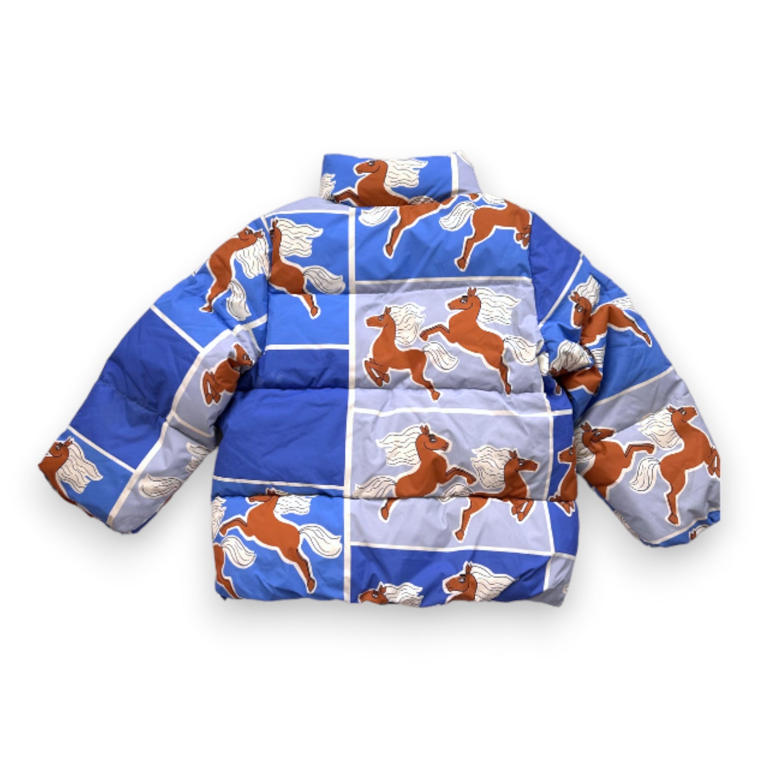 MINI RODINI - Doudoune bleue imprimée chevaux - 3 ans