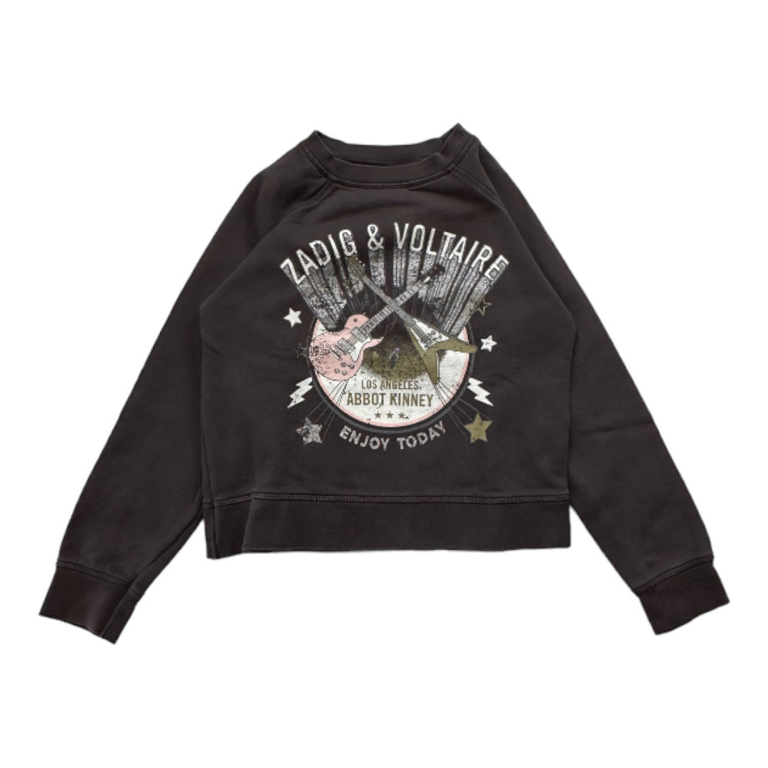 ZADIG & VOLTAIRE - Braunes Sweatshirt mit Aufdrucken - 8 Jahre