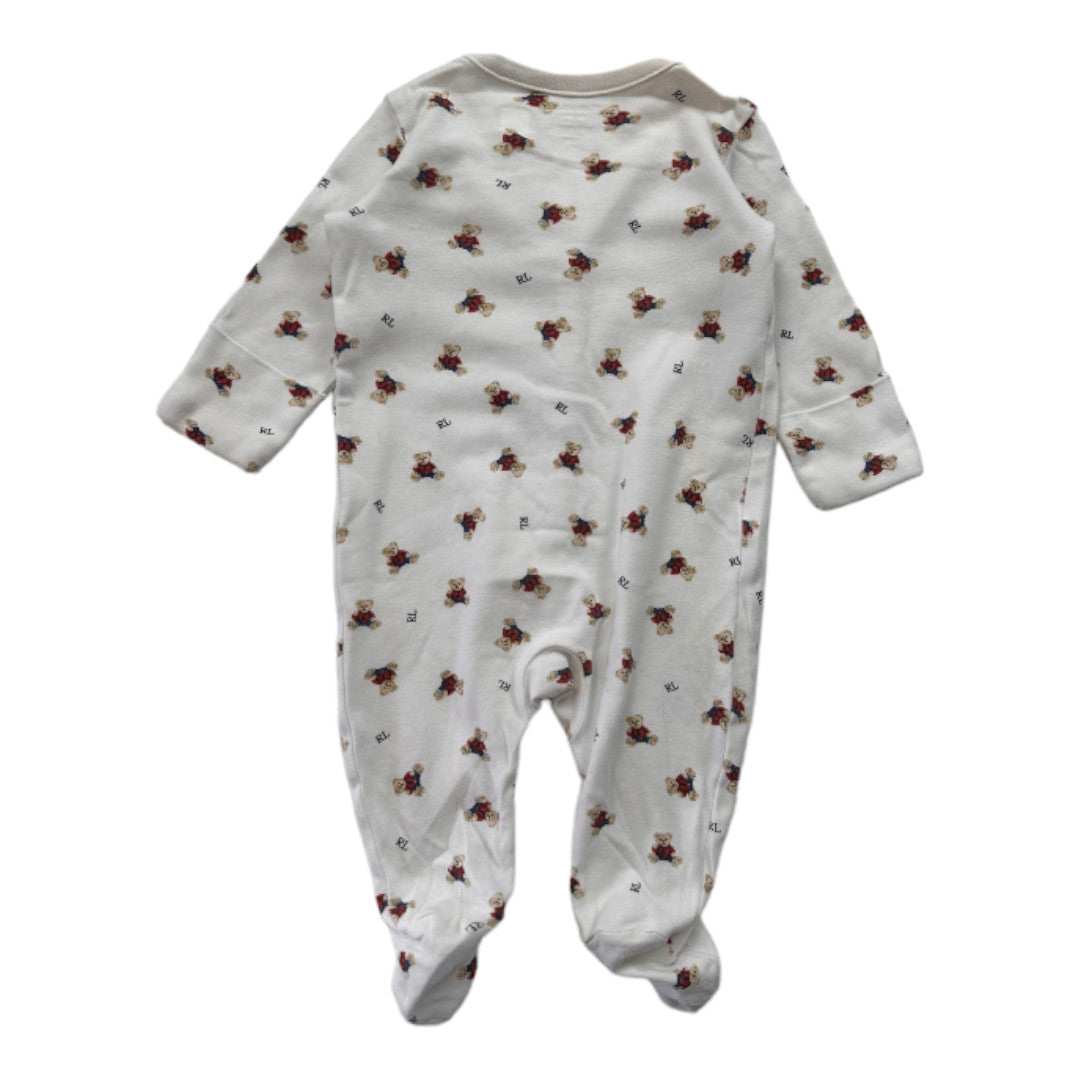 RALPH LAUREN - Weißer Pyjama mit Teddybär-Print - 3 Monate