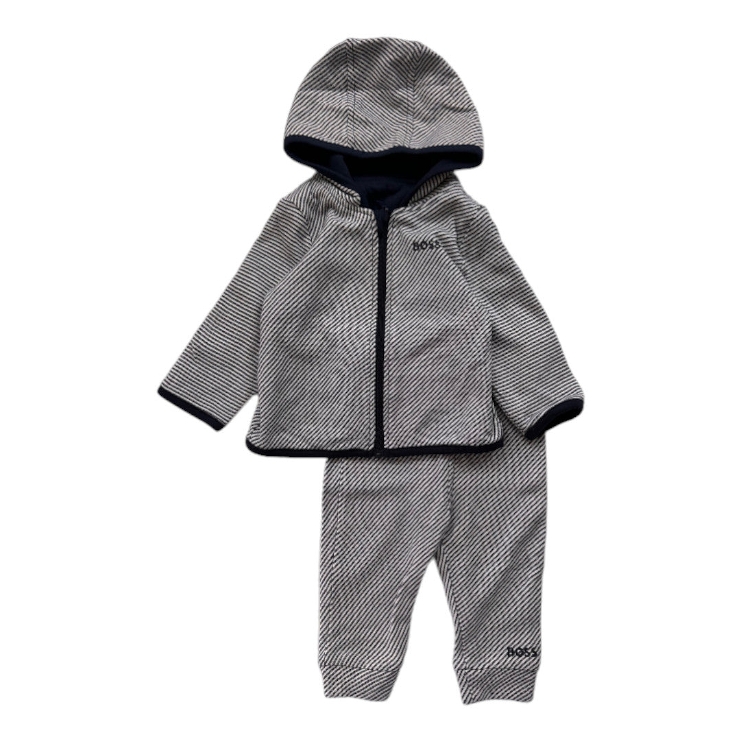 HUGO BOSS - Blue and white and green reversible jogging set - 6 months