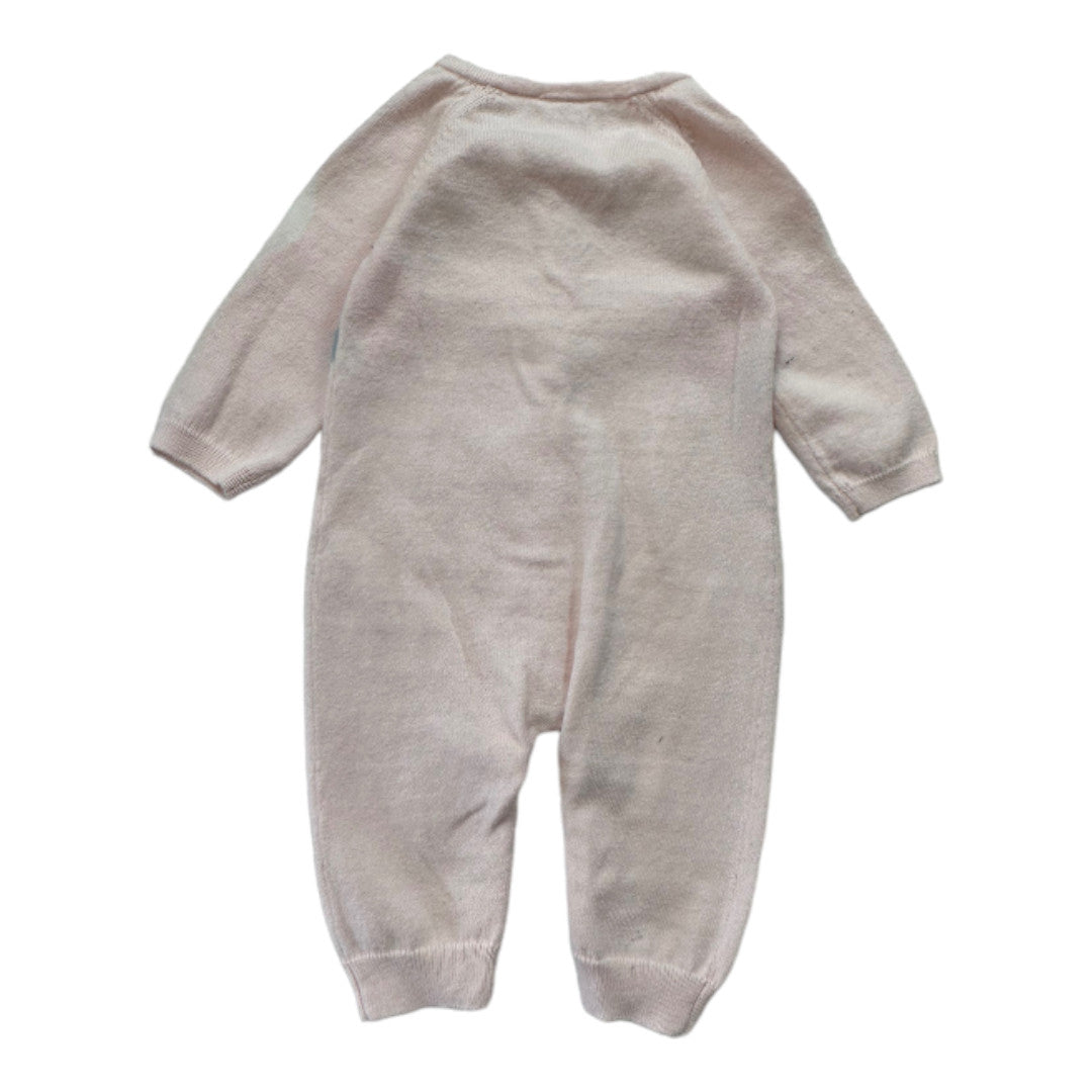 JACADI - Pink jumpsuit with birds - 6 months