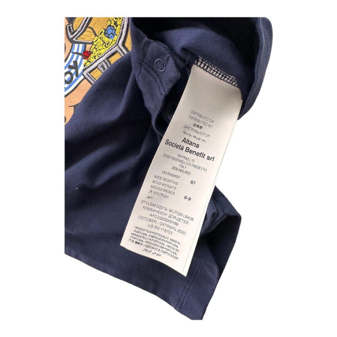 MOSCHINO - Marineblauer Jumpsuit mit Prints - 6 Monate