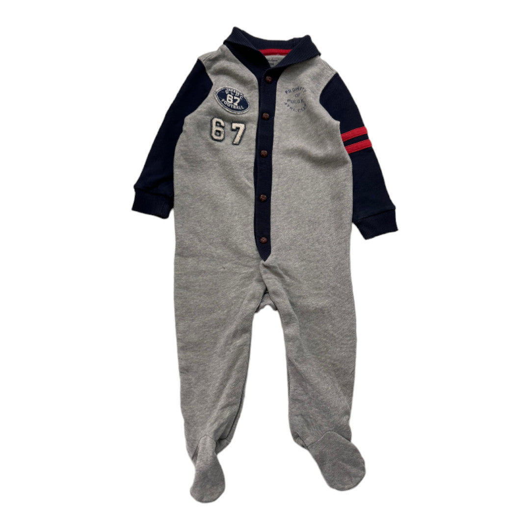 RALPH LAUREN - Blauer und grauer Overall - 9 Monate