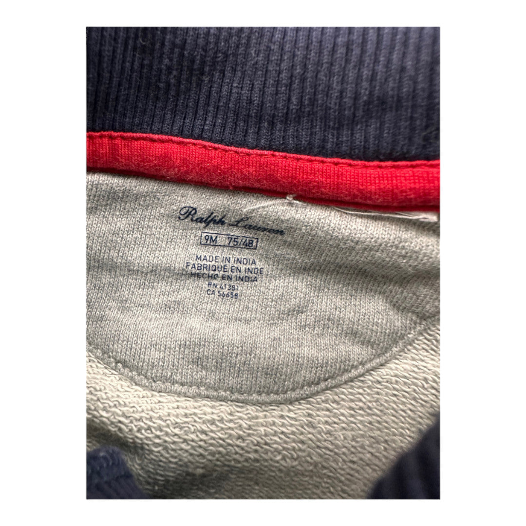 RALPH LAUREN - Blauer und grauer Overall - 9 Monate