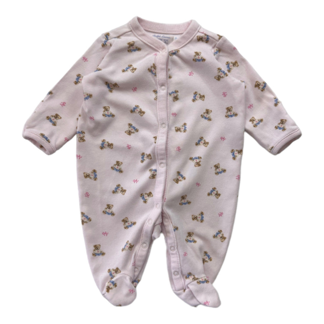 RALPH LAUREN - Rosa Pyjama mit Teddybär-Print - 0 Monate