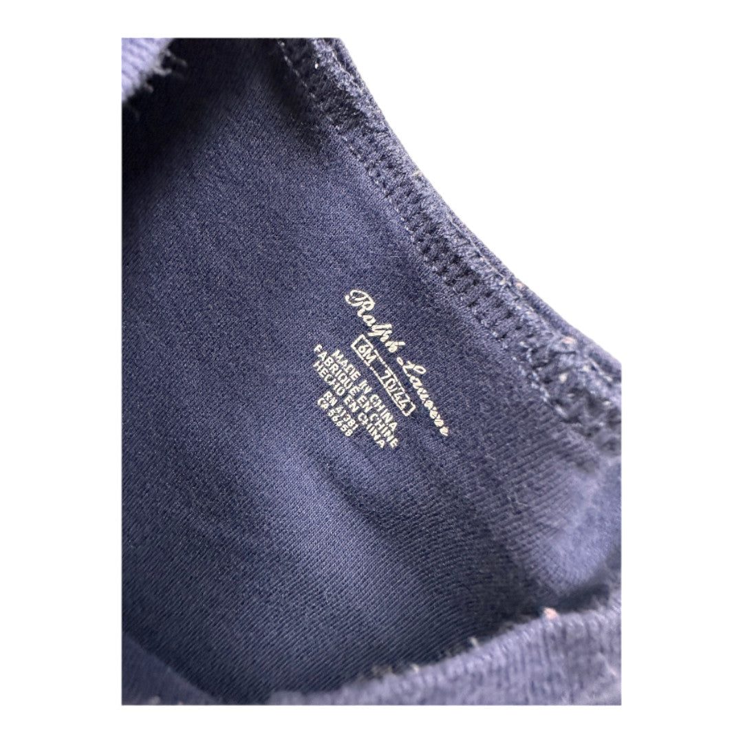 RALPH LAUREN - Marineblauer T-Shirt-Body - 6 Monate