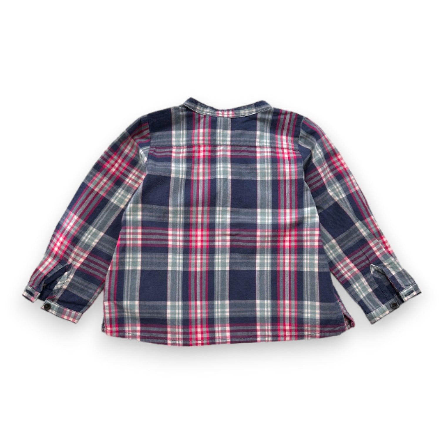 BONPOINT - Chemise bleue et rose à carreaux - 18 mois