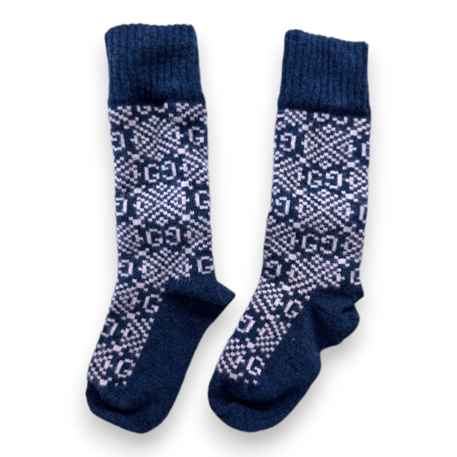 GUCCI - Chaussettes bleus et blanches - 22