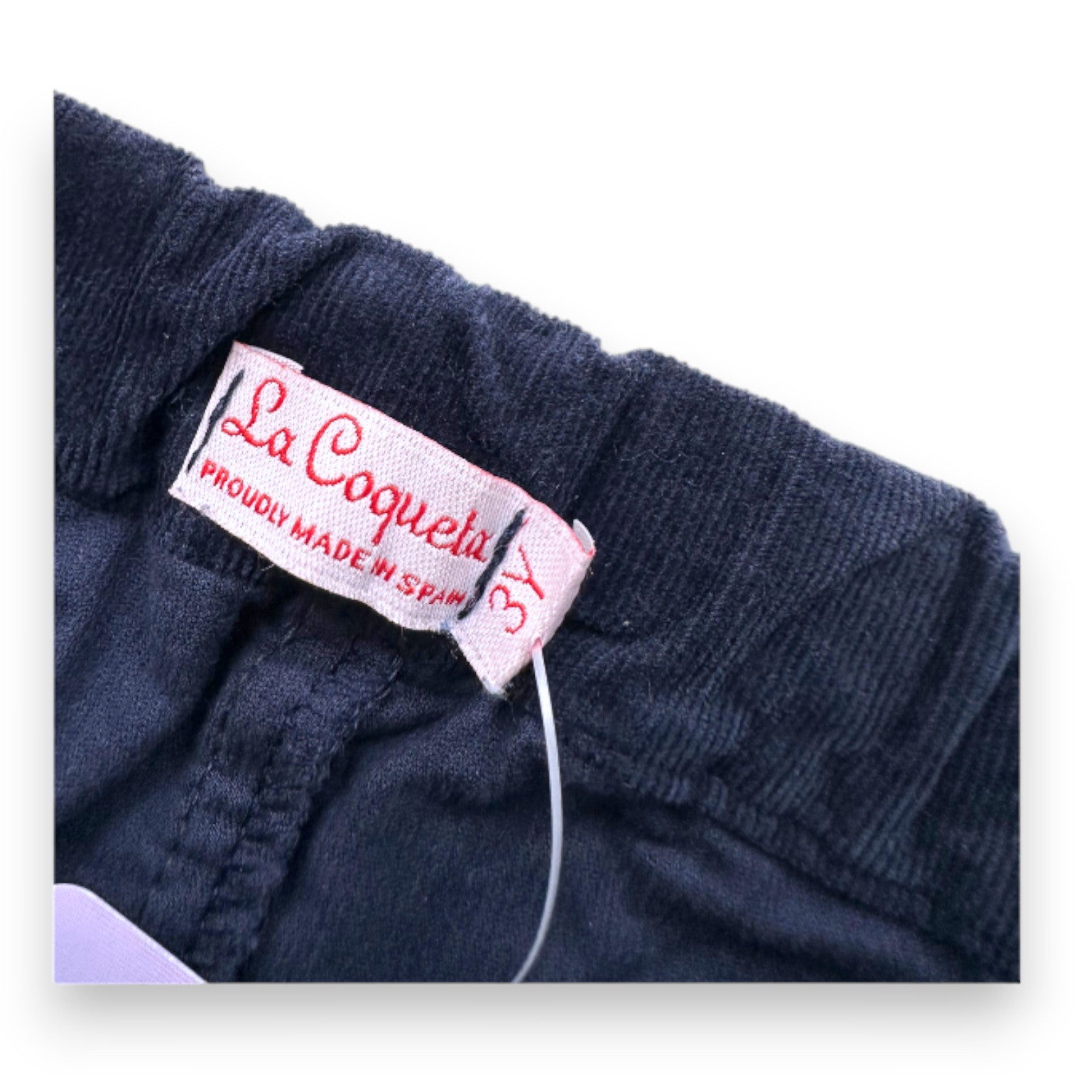 LA COQUETA - Short en velours bleu marine - 3 ans