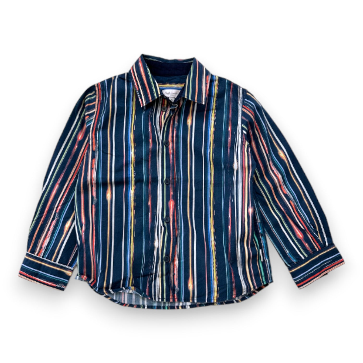 PAUL SMITH - Chemise bleue à rayures colorées - 3 ans