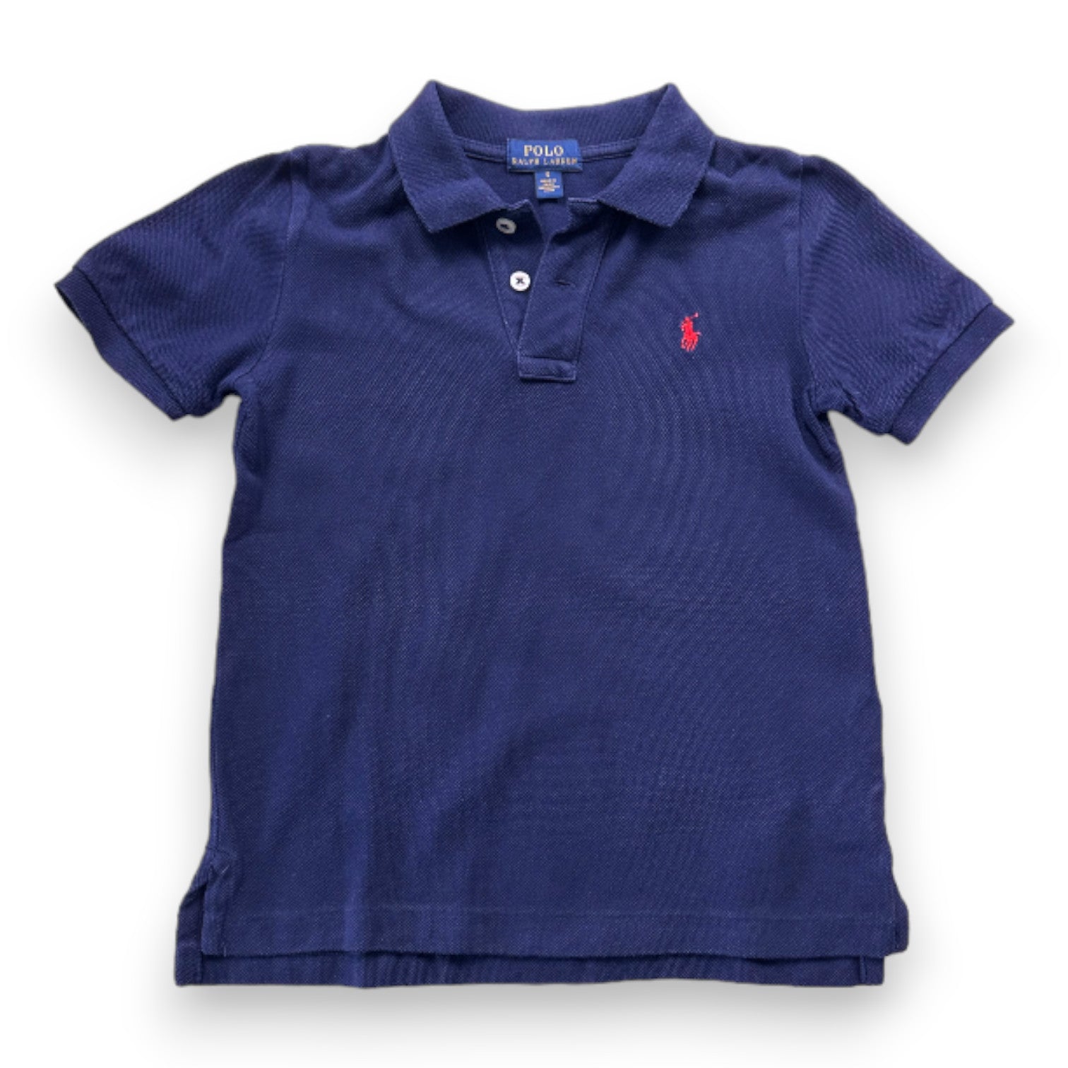 RALPH LAUREN - Navy blue short-sleeved polo shirt - 5 years