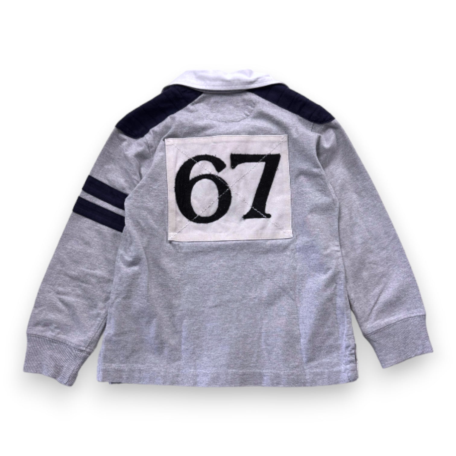 RALPH LAUREN - Gray long-sleeved polo shirt - 4 years